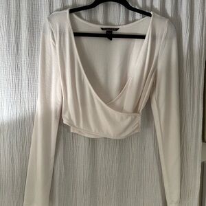 Victoria's Secret Cream Wrap Crop Blouse